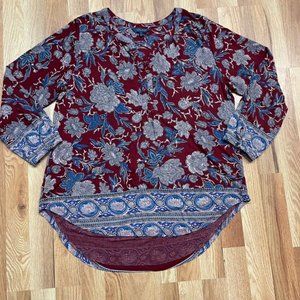 Lucky Brand Boho Flowy Long Sleeve Large